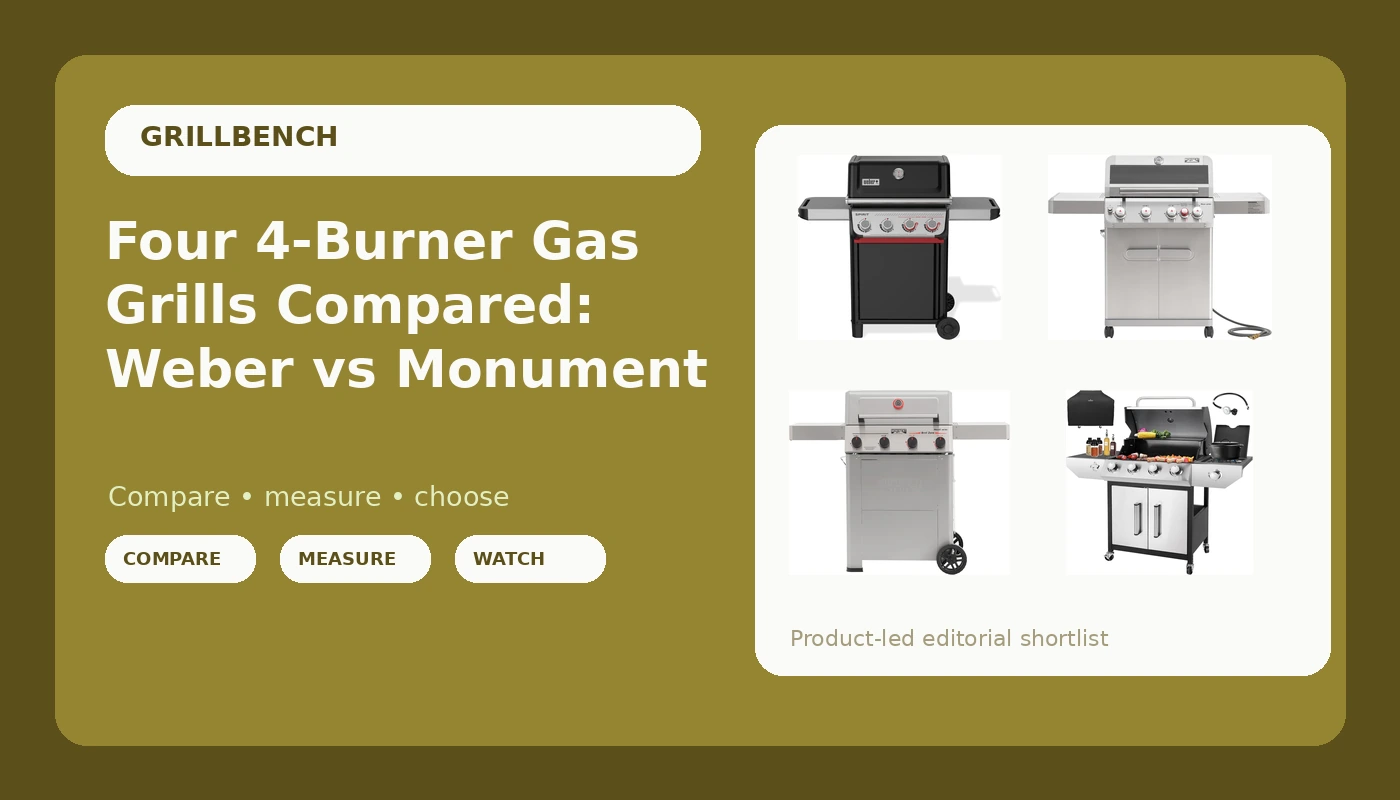 Four 4-Burner Gas Grills Compared: Weber vs Monument