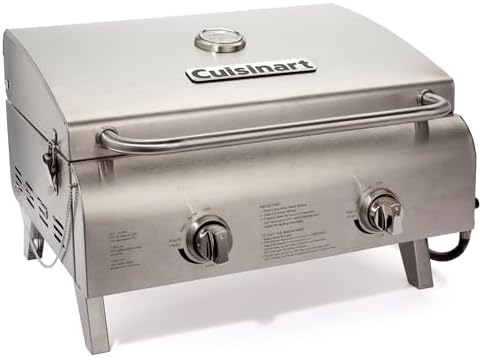 Cuisinart Outdoor Gas Grill, 20,000 BTU, Portable, 2-Burner