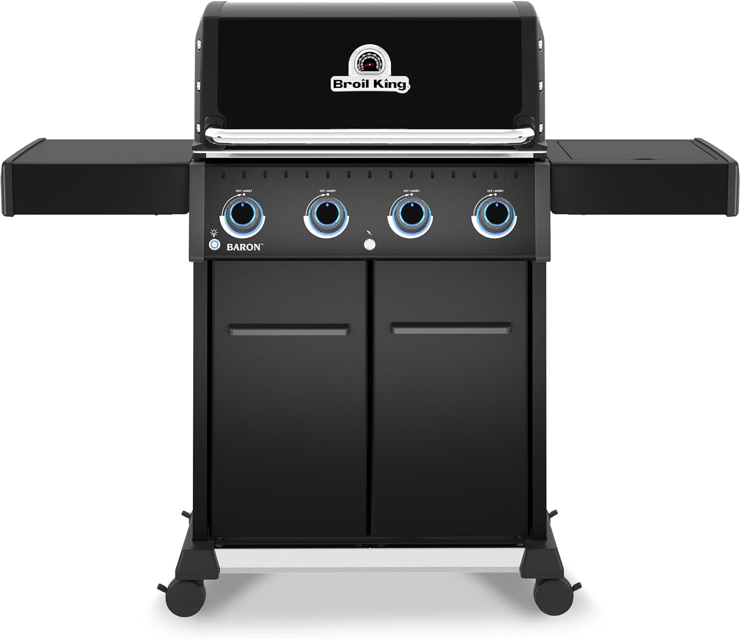 Broil King 675144 Baron 590 Pro Shadow 5-Burner Pellet Ready Propane Gas Grill in Black with Side Burner and Rear Rotisserie Burner