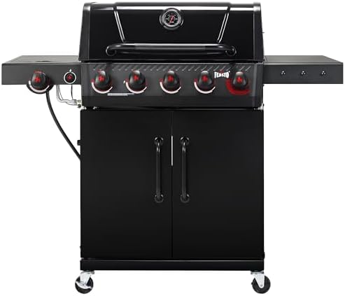 Feasto 3-Burner Propane Gas Grill with Side Burner for Outdoor Cooking