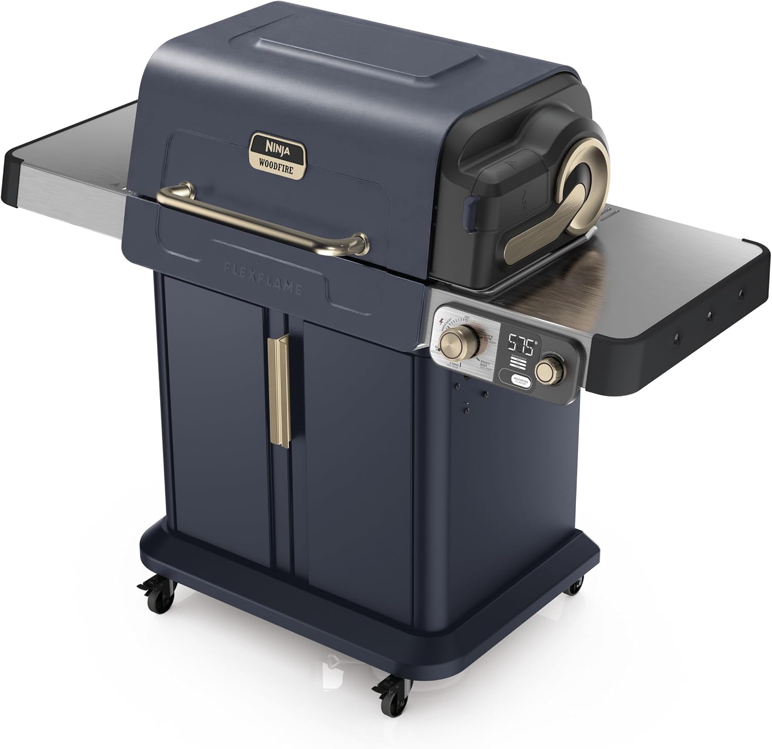 Ninja FlexFlame Grill & Smoker, Electric & Propane, 5-in-1, Blue, PG301BL